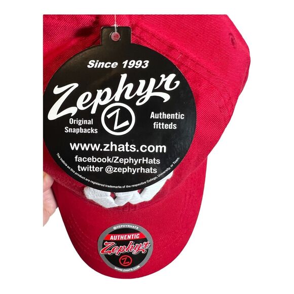 UW Wisconsin Badgers Zephyr Embroidered Cotton Adjustable Strap Red Hat Cap NCAA - Picture 11 of 12